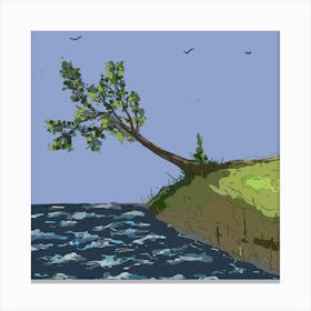 Tree River Leaves Water Nature Sky Outdoors Canvas Print