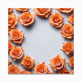 Orange Roses On White Background 1 Canvas Print