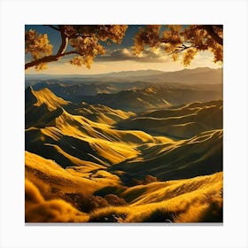 Sunset In The Mountains Canvas Print