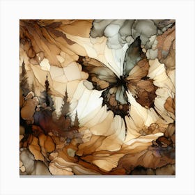 Butterfly Fluid Ink in Bronze Shades IV Canvas Print