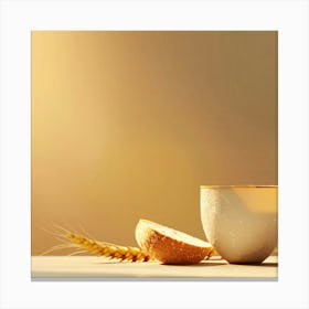 Cup Of Coffee And Wheat Canvas Print