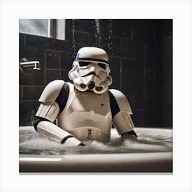 Stormtrooper In Bath 1 Canvas Print