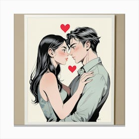 Kissing Couple 1 Canvas Print