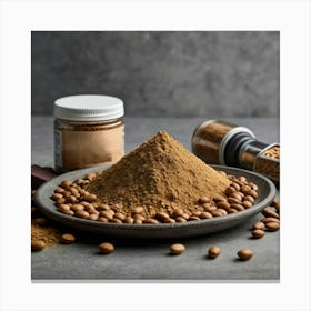 Cocoa Powder On A Plate Canvas Print