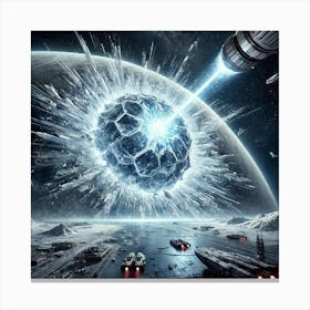 A Futuristic Sci Fi Scene Depicting The Massive Im Canvas Print