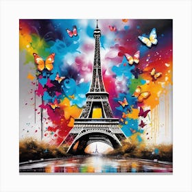 Paris With Butterflies 130 Canvas Print