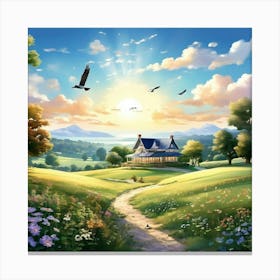 House In The Countryside Canvas Print