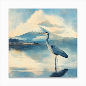 Creatai 24830 Vintage Illustration Of Blue Heron Bird Standin 9557a4d6 5a17 4686 A7a3 6437609cd5c8 0 Canvas Print