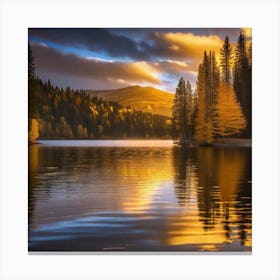 Sunset At The Lake 3 Canvas Print