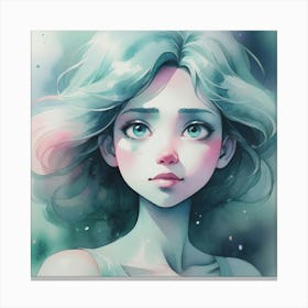 Girl With Blue Hair Canvas Print