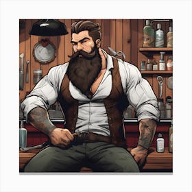 Bearded Barber Canvas Print