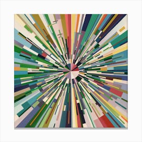 Music of Color is an abstract painting that shows lines and shapes dancing to the tune of subtle music, embodyi ng the relationship between different arts Canvas Print