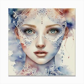 Watercolor Of A Girl 20 Canvas Print