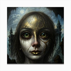 Woman With Gold Eyes Canvas Print