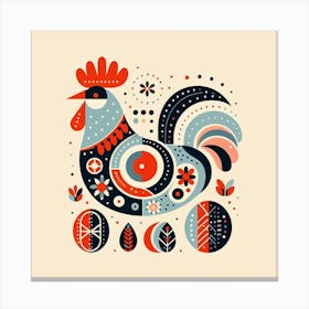 Scandinavian style, Chicken 1 Canvas Print