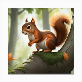 Squirrel In The Forest 1 Canvas Print