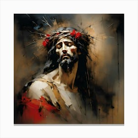 Jesus With Crown Of Thorns Canvas Print