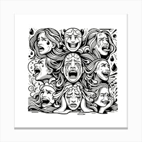 Crying Women Canvas Print