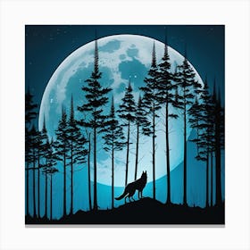 Wolf In The Forest Canvas Print