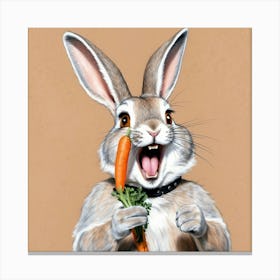 Rabbit Eating Carrots 1 Canvas Print