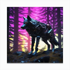 Wolf In The Woods 46 Canvas Print