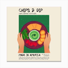 Chips And Dip Square Canvas Print