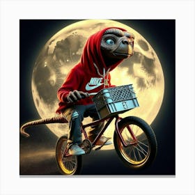 E.T Riding Against The Moon Canvas Print