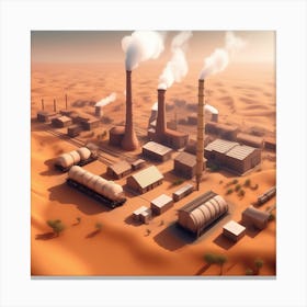 Industrial Plant In The Desert Canvas Print