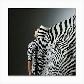 Firefly Zebra, Optical, Illusion, Black, White, Stripes, Horizontal, Mesmerizing, Captivating, Backd (10) Canvas Print