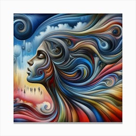 Surreal Lady art Canvas Print