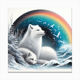 Arctic Foxes 1 Canvas Print