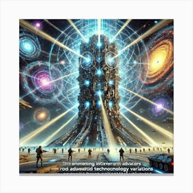 A Futuristic Infinite Armada Beacon Demonstrating Canvas Print