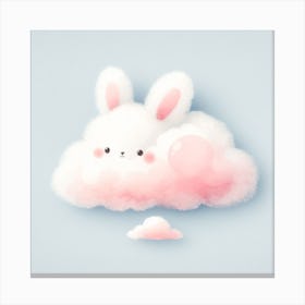 Cute Pink Bunny Cloud Canvas Print