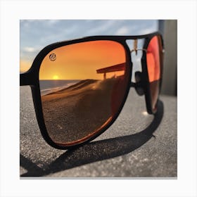 Sunset Mirrored Sunglasses Canvas Print