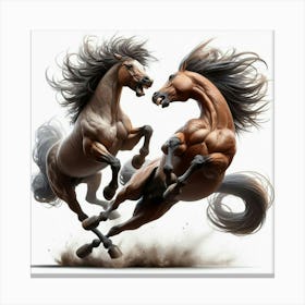Two Horses Fighting 2 Canvas Print