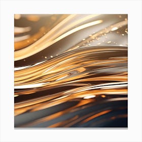 Abstract Gold Wave Canvas Print