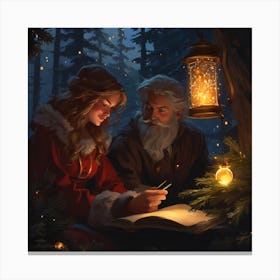 Santa Claus And His Wife Canvas Print