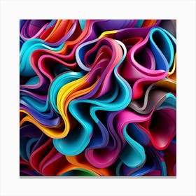 Colorful Wavy Shapes Canvas Print