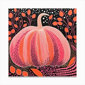 Yayoi Kusama Inspired Pumpkin Pink And Orange 7 Canvas Print