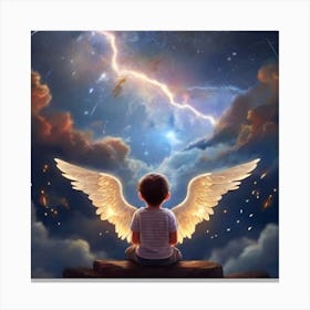 Angel With Wings Art Print Canvas Print