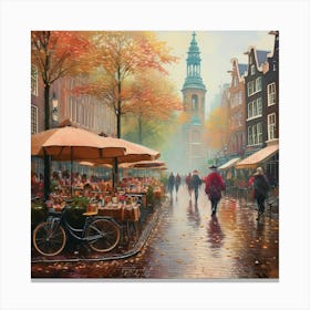 Amsterdam cafes, autumn season2 Canvas Print