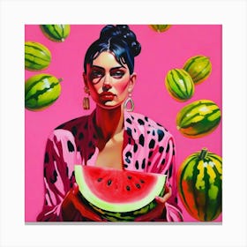 'Watermelon Girl' Canvas Print