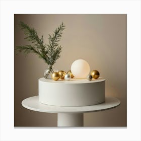 Christmas Tree On A Pedestal Canvas Print