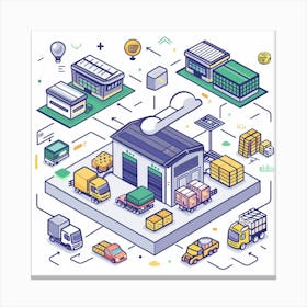 Isometric Warehouse Leinwandbilder