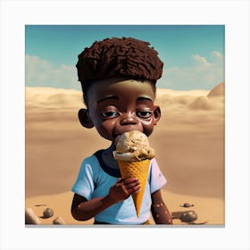 Ice Cream Boy Canvas Print