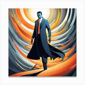 Man In A Suit, vector art Canvas Print