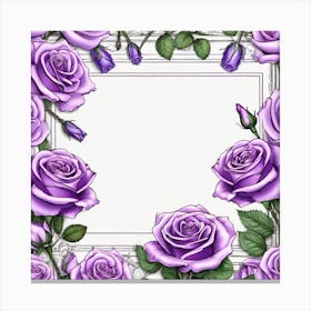 Purple Roses Frame 6 Canvas Print