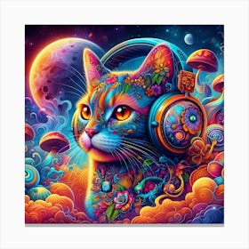 Psychedelic Cat 3 Canvas Print