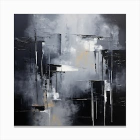 Hand Painted Abstract Black And Gray Canvas Print