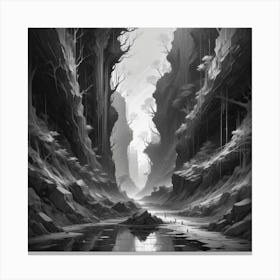 River In A Canyon Canvas Print